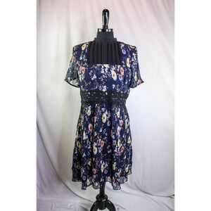 Foxie Dox Dress Floral Short Sleeve Lace Size XL